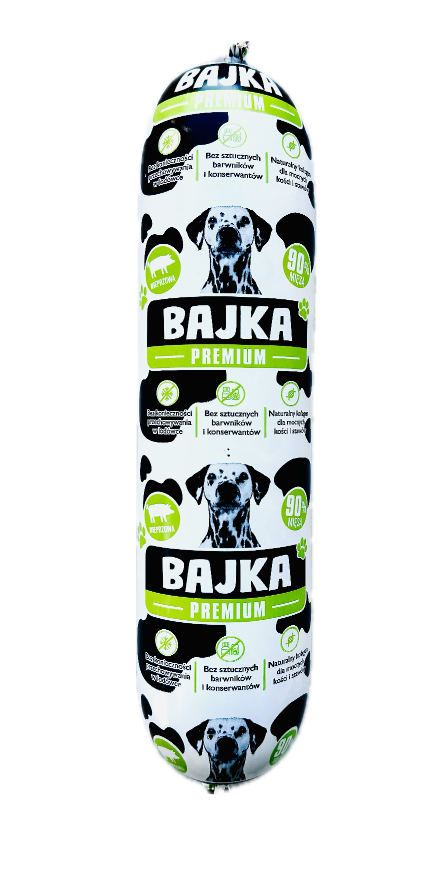BAJKA PREMIUM WIEPRZOWINA 10X1KG NASZA PRODUKCJA(Zwiększyliśmy zawartość mięsa przez co przy osłonce może występować cienka warstwa tłuszczu. Następne produkcje nie będą zawierać tego tłuszczu. Sugerowana cena sprzedaży w detalu 3,99 zł brutto.)  